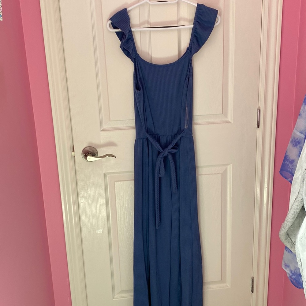 NWT Caution to the Wind Blue Ribbed Jumpsuit